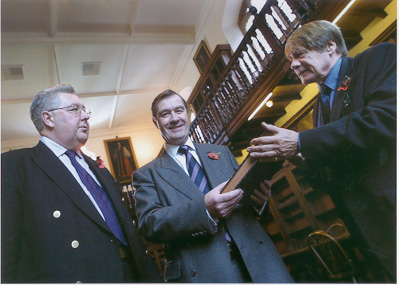 Photo of The Earl Grey and Professor Douglas Davies at Durham University Archives